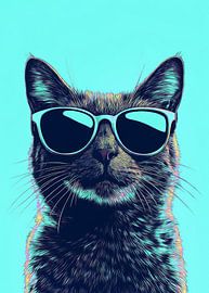 Neon Cool Cat