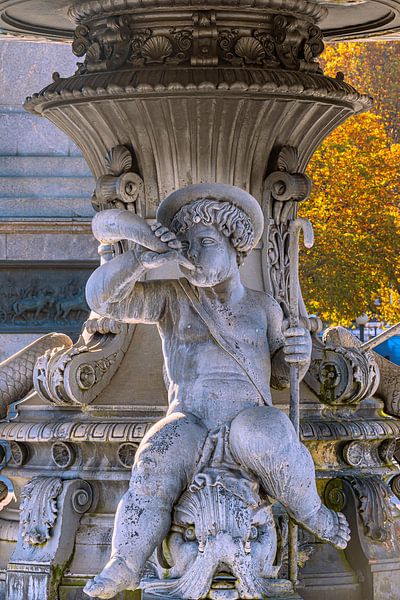 BADEN-WÜRTTEMBERG: STANDBEELD IN DE KASTEELTUIN VAN STUTTGART van Photoart-Naegele