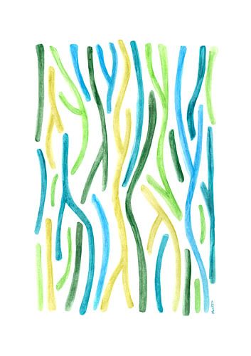 Abstract schilderij - aquarel