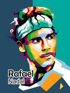 Rafael Nadal in geweldige pop-artposter van miru arts