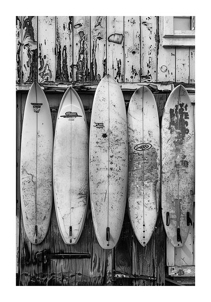 Leunende surfplanken in zachte pastelkleuren van Poster Art Shop