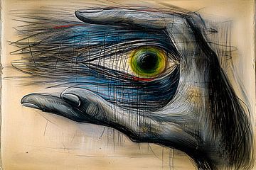 Hand en oog in abstract kunst van Imperial Art House