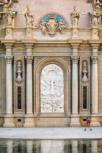 Close up of Pilar Cathedral in Zaragoza, Spain