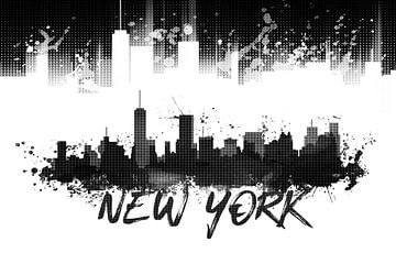 Graphic Art NYC Skyline Splashes | schwarz   von Melanie Viola