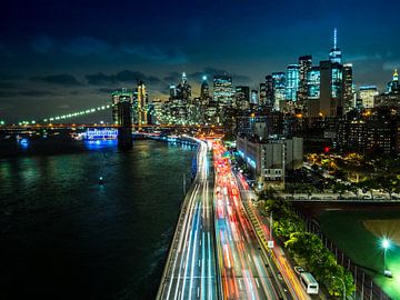 New York Manhattan, brooklyn bridge van Ruurd Dankloff