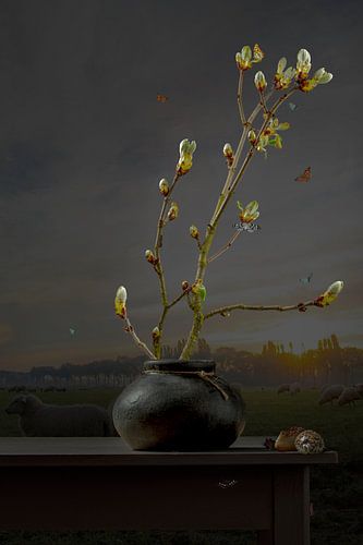 Still life 'Chestnut branch