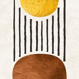 Organische Abstrakte Gold Kunst In Erdtönen Minimalistische von Online Arts