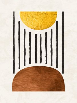 Organische Abstrakte Gold Kunst In Erdtönen Minimalistische von Online Arts