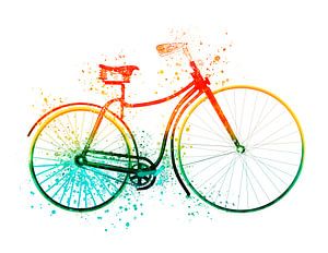 Buntes Vintage Fahrrad in Retro-Farben