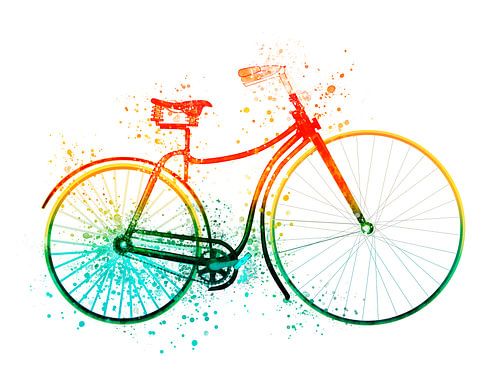 Vintage bicycle in retro color scheme