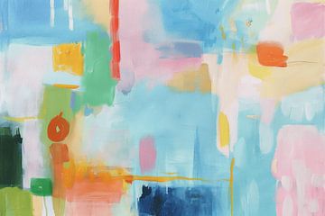 Colourful modern and abstract in pastel colours