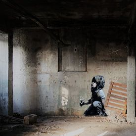 Banksy op muur van jan weber