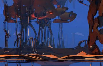 3d illustration render fantasie eines fremden planeten