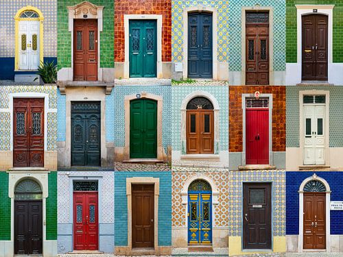 Collage Portugiesische Türen - Landschaft