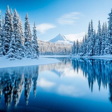Winterlandschap reflectie van Poster Art Shop