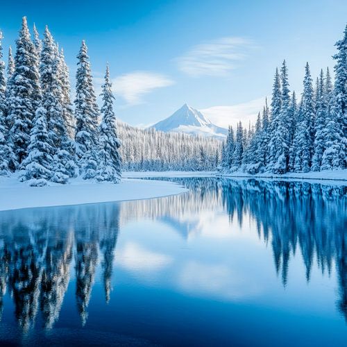 Winterlandschap reflectie