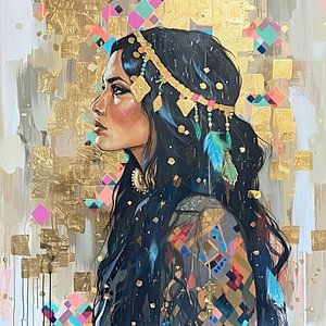 Frau Gold Portrait | Vergoldeter Geist