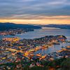 Sonnenuntergang Bergen, Norwegen von Henk Meijer Photography