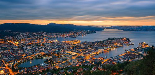 Zonsondergang Bergen, Noorwegen