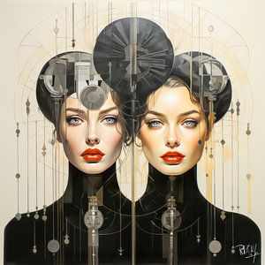 Portrait de deux femmes "Modern Future' ; IV