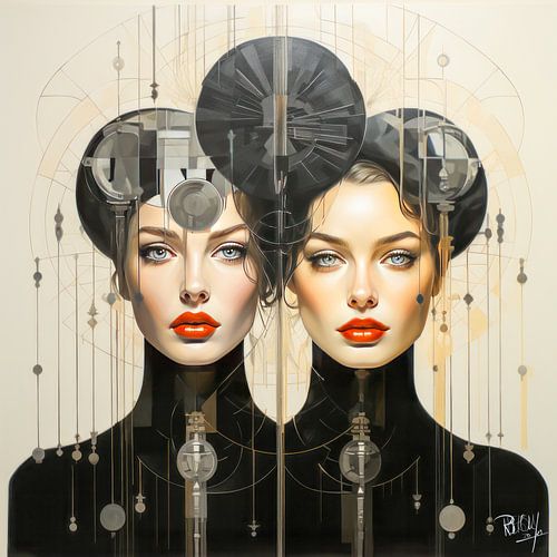 Portrait zwei Frauen "Moderne Zukunft' IV