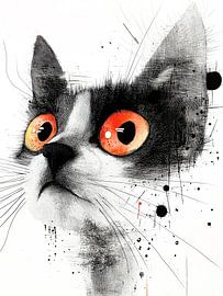 Dessin d'un chat - Art animalier 18 #chat sur JBJart Justyna Jaszke