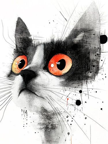 Tekening van een kat – dierenkunst 18 #kat
