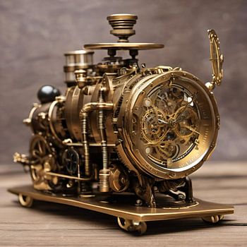 Steampunk clock on the table