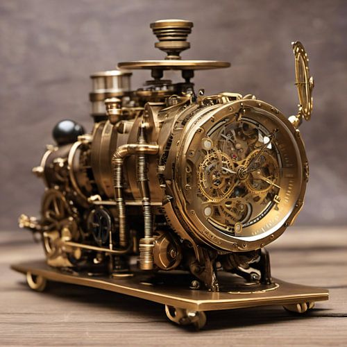 Steampunk clock on the table