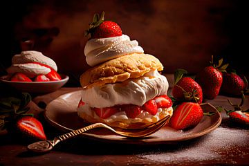 Strawberry Whipped Cream Pastry by Maarten Knops