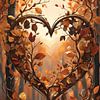 Autumnal love captured in a heart of leaves by Bart Veeken