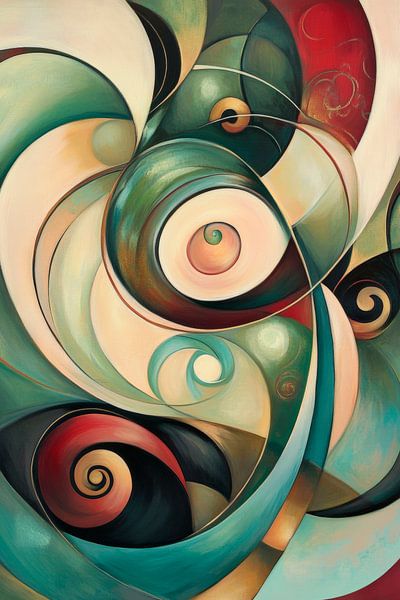 Farbige Spiralen in harmonischem Fluss von Poster Art Shop