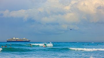 Waikiki Beach en de Holland America Line van Henk Meijer Photography
