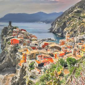 Arrivée à Vernazza - Art numérique sur dirkie.art