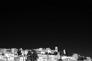 Lissabon Blick auf die Stadt Schwarz Weiß