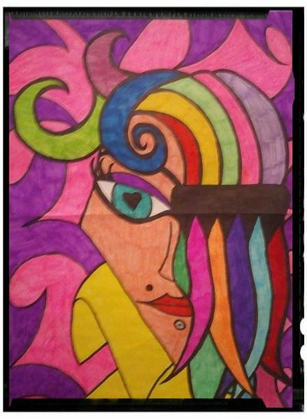 Woman with comb by Claudia Doggen