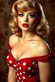 Pin-up girl vijftiger jaren portret