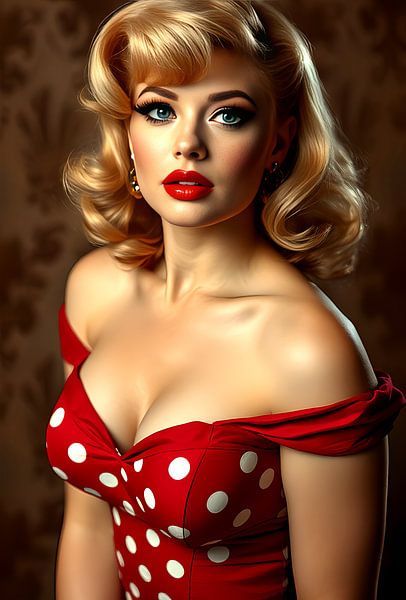 Pin-up girl vijftiger jaren portret van Egon Zitter