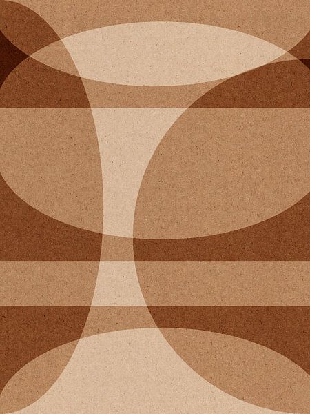 Modern abstract geometric collage in brown and beige no. 2 by Dina Dankers