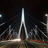 Erasmus Bridge in the evening by Menno Schaefer