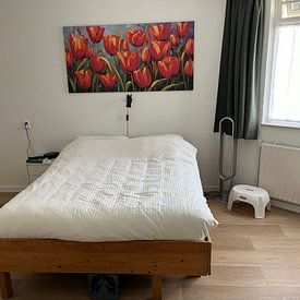 Klantfoto: Tulpen abstract van Imagine, op canvas