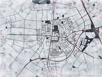 Kaart van Lechenich in de stijl 'White Winter' van Maporia