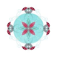 Mandala animal, la coccinelle.