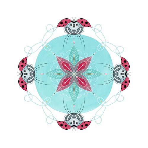 Dieren mandala, het Lieveheersbeestje.