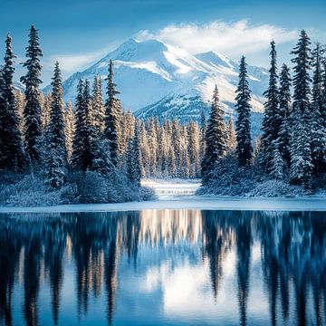 Paysage de montagne hivernal sur Poster Art Shop