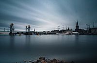 Skyline of the city bridge and the Kampen on a cold winter's day