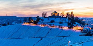 Panorama grave chapel in Stuttgart in winter by Werner Dieterich