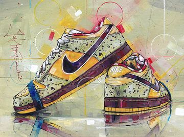 Nike dunk SB low yellow Lobster schilderij