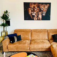 Kundenfoto: Löwenfamilie mit 2 Jungtieren von Bert Hooijer, als artframe