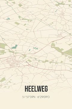 Vintage landkaart van Heelweg (Gelderland) van MijnStadsPoster